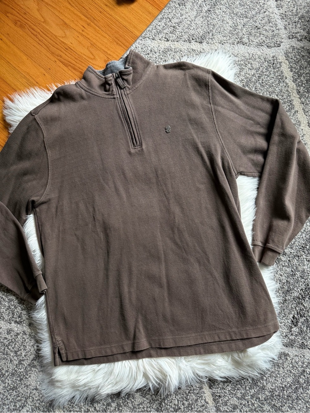 IZOD ribbed quarter zip pullover